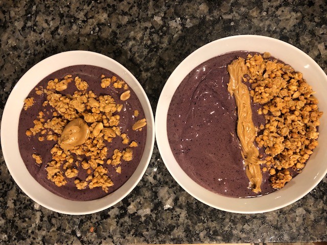 PB & J Protein Smoothie Bowls