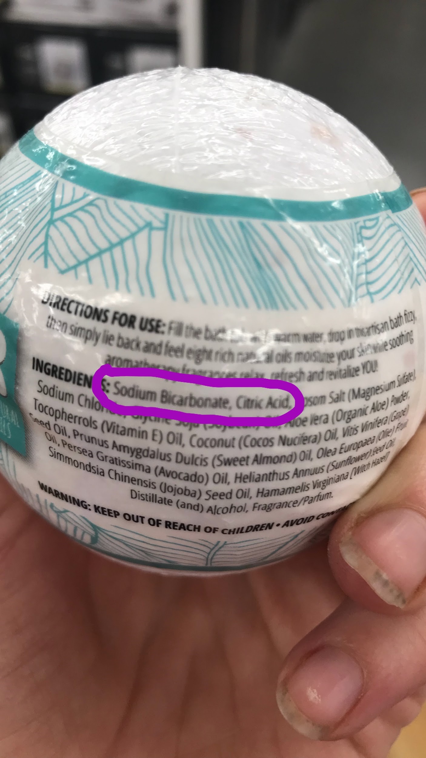 warning labels for bath bombs