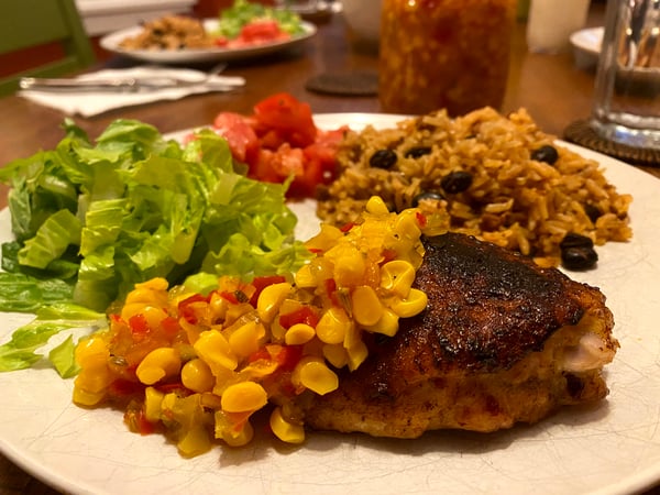 plated corn relish