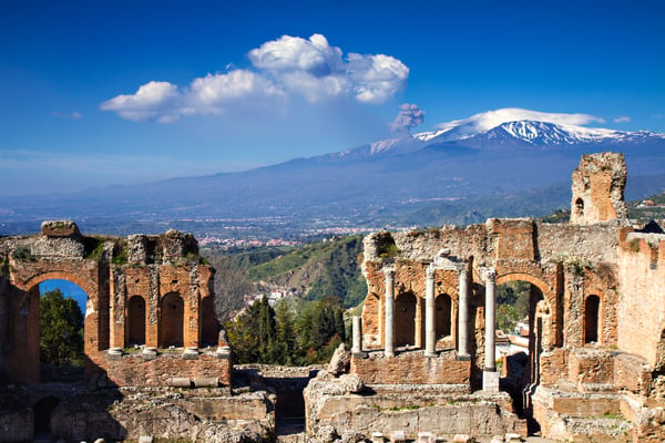 Italy Sicily Taormina Greek Ruins