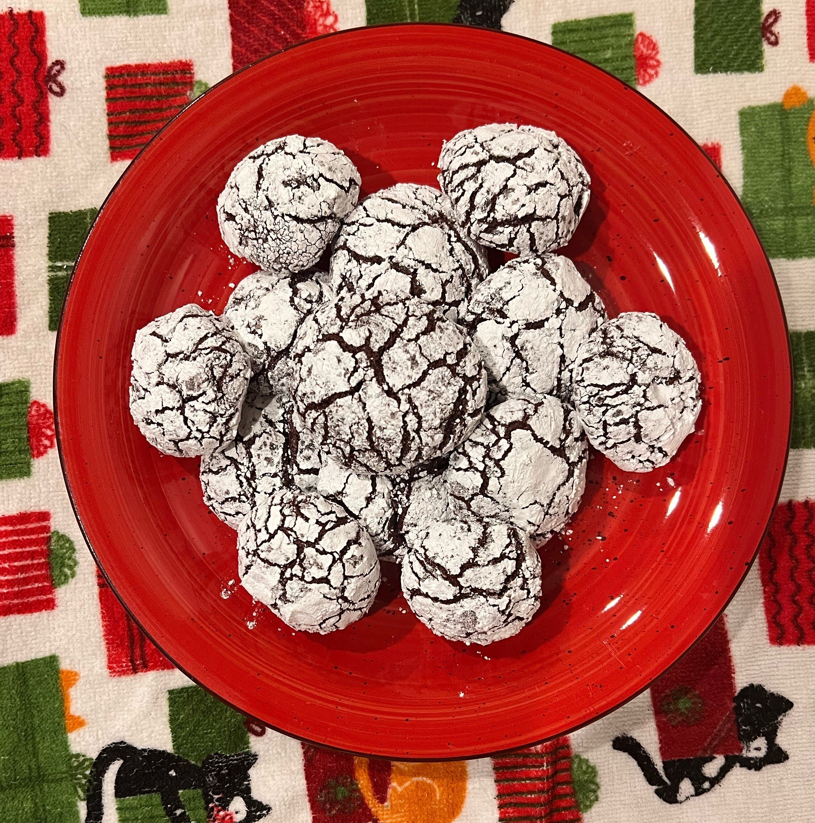 Chocolate Cranberry Crackle Cookies