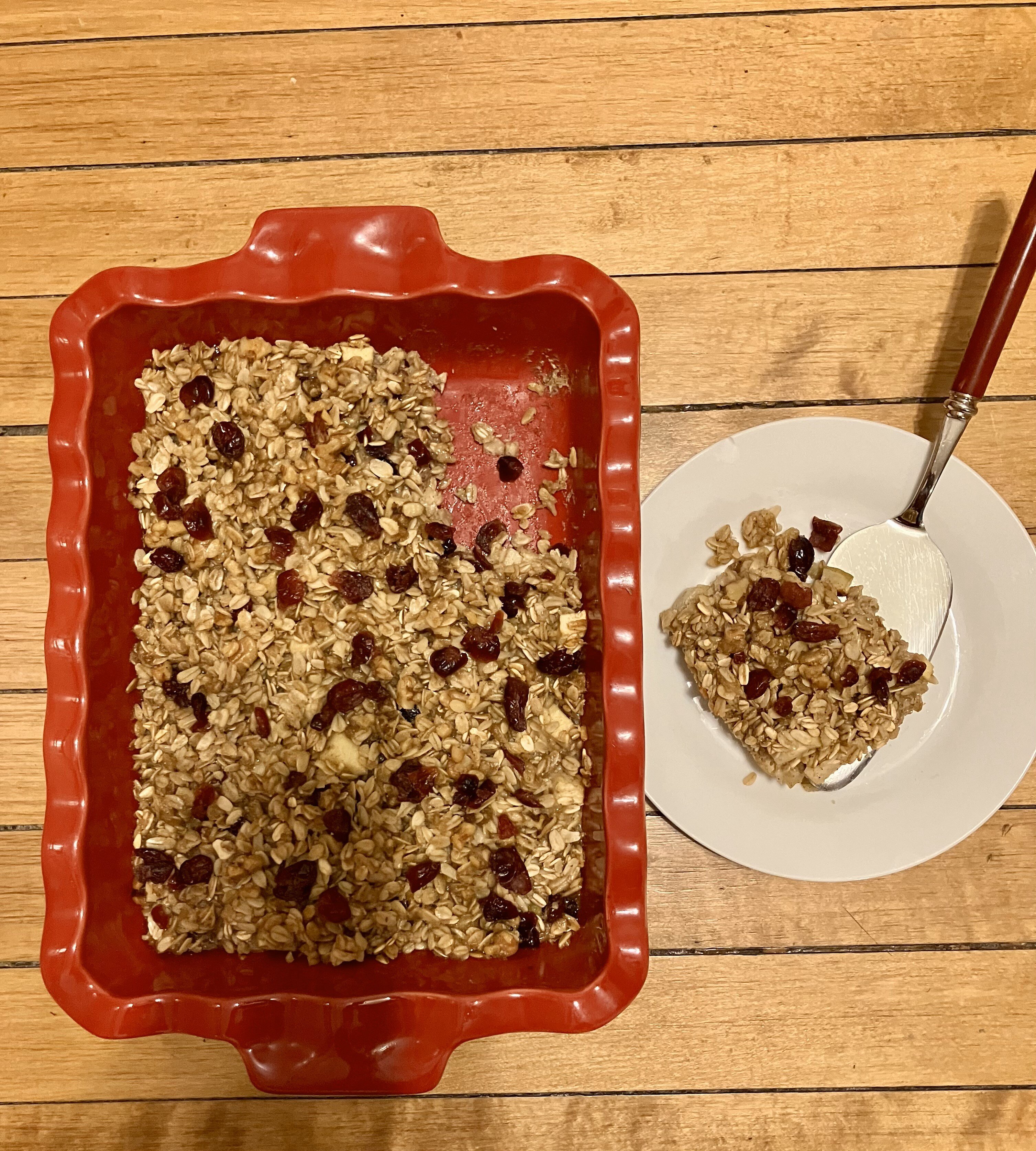 Baked Oatmeal with Apple, Cranberries and Pecans