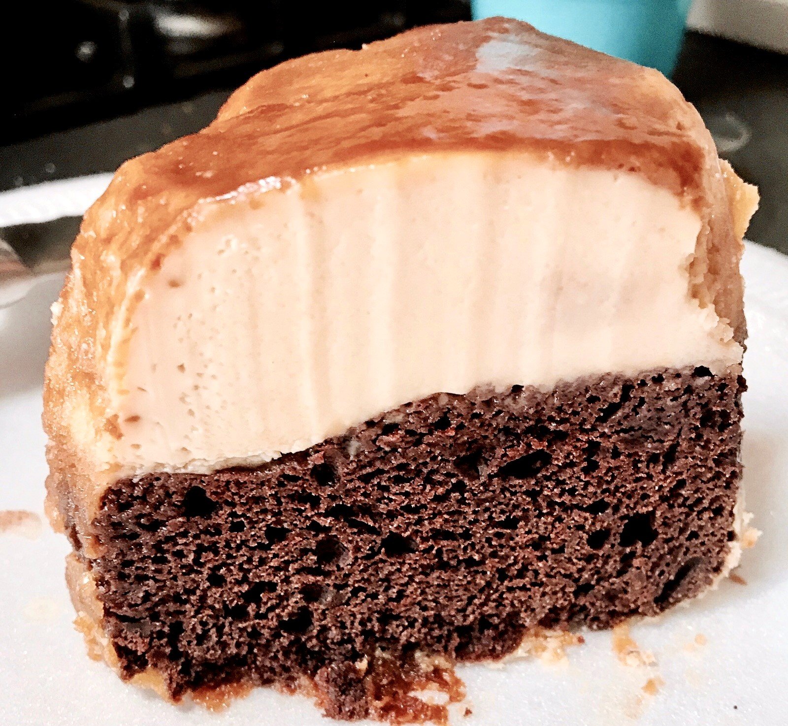 Tried to bake a Chocoflan. What went wrong? Details in comments