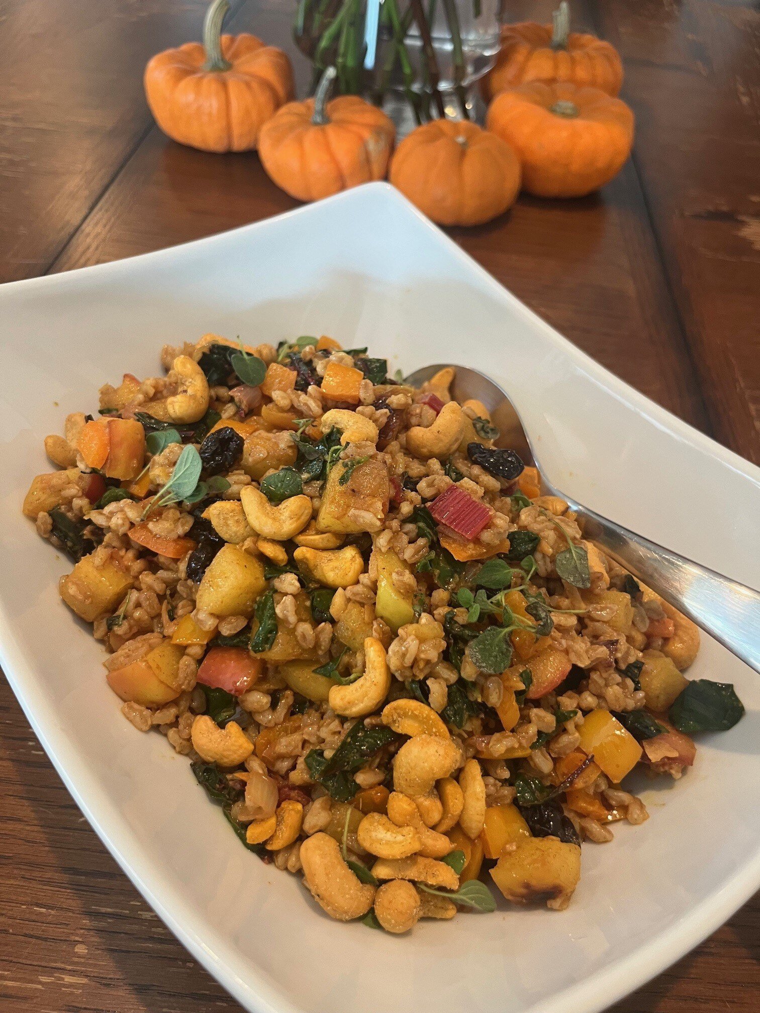 Curried Fall Apple and Farro Salad