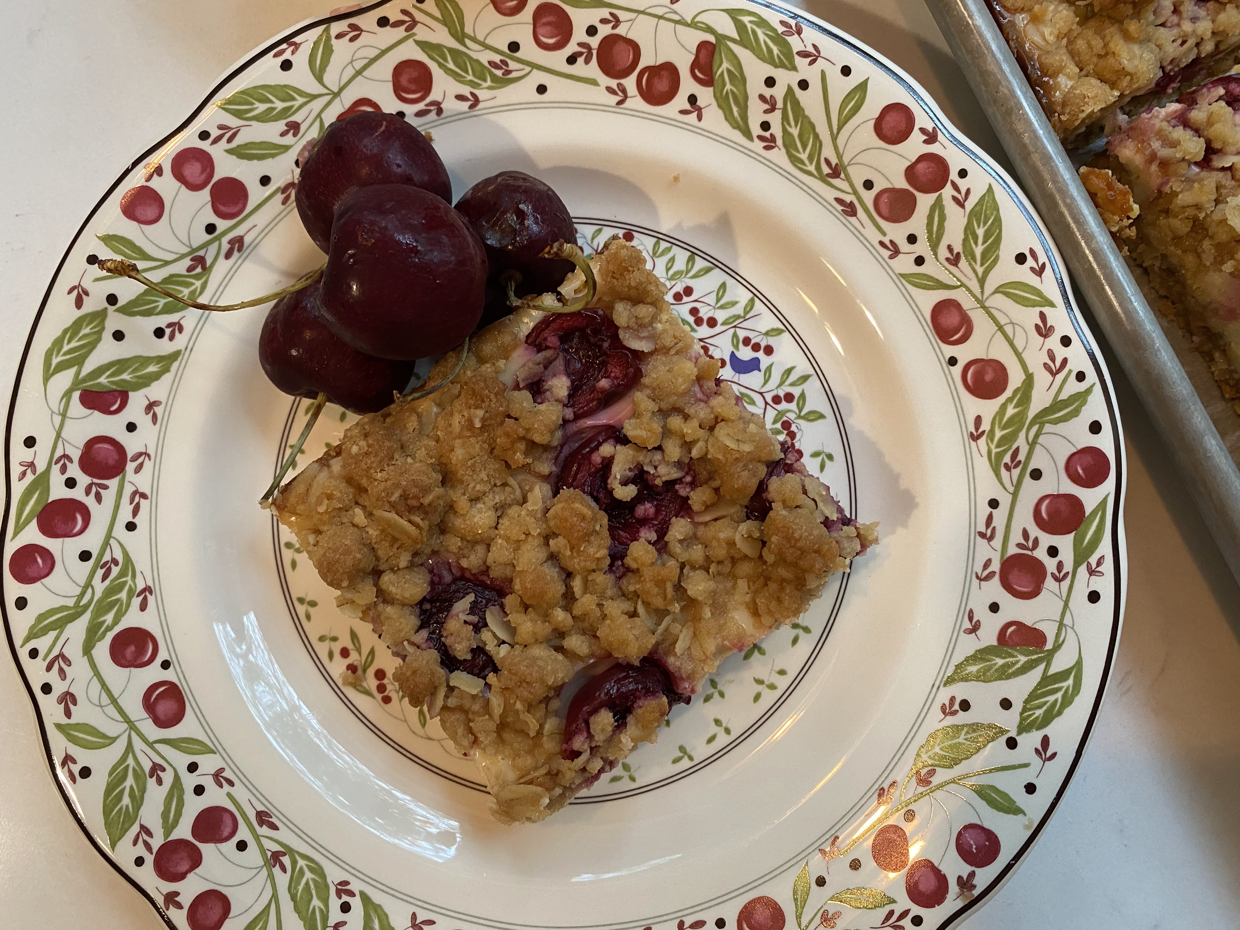 Lemon-Cherry Oat Crumble Bars